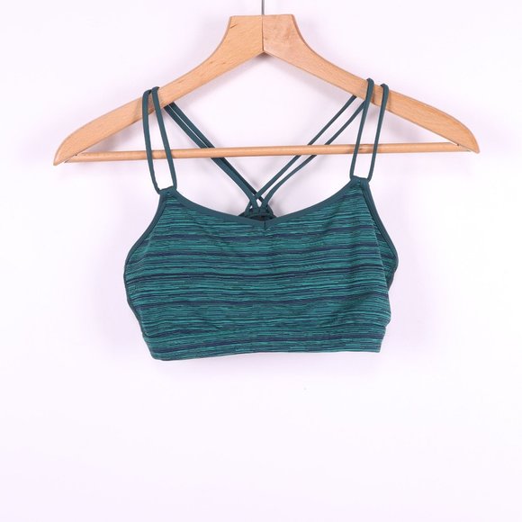 LULULEMON V-Neck Green Sport Bra - Picture 1 of 4